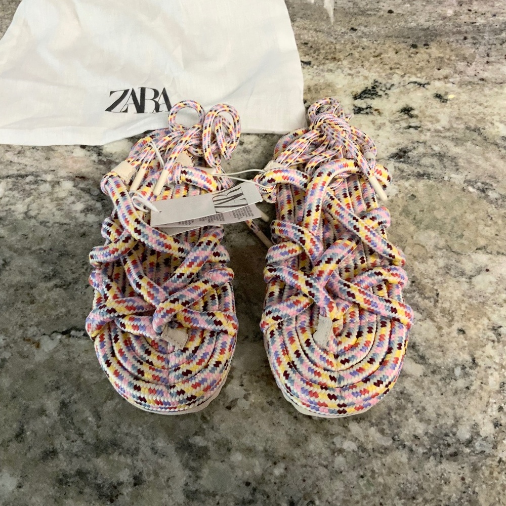 Girls ZARA Colorful Rope Sandals Size 1